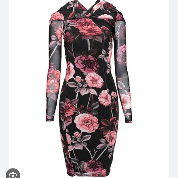 MARCIANO FLORAL OFF THE SHOULDER MIDI DRESS - Picture 2 of 6